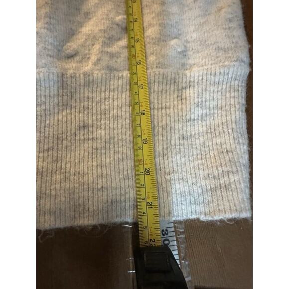 WILLIAM RAST Alpaca Bobble Sweater Women XS V-Back Heathered Ivory Dolman Sleeve - Picture 10 of 12